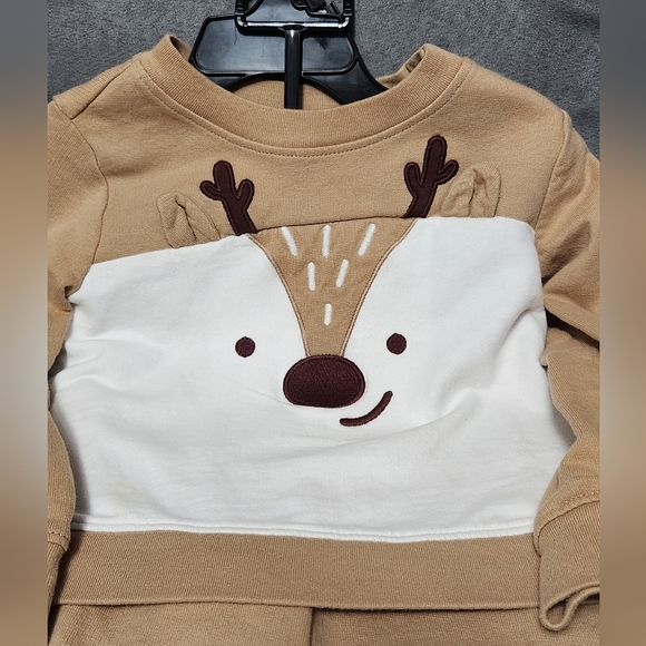 Carter's White and Tan Matching Sweatpants Set - Picture 3 of 4